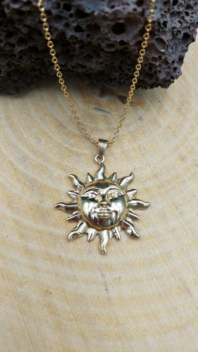 Brass sun necklace